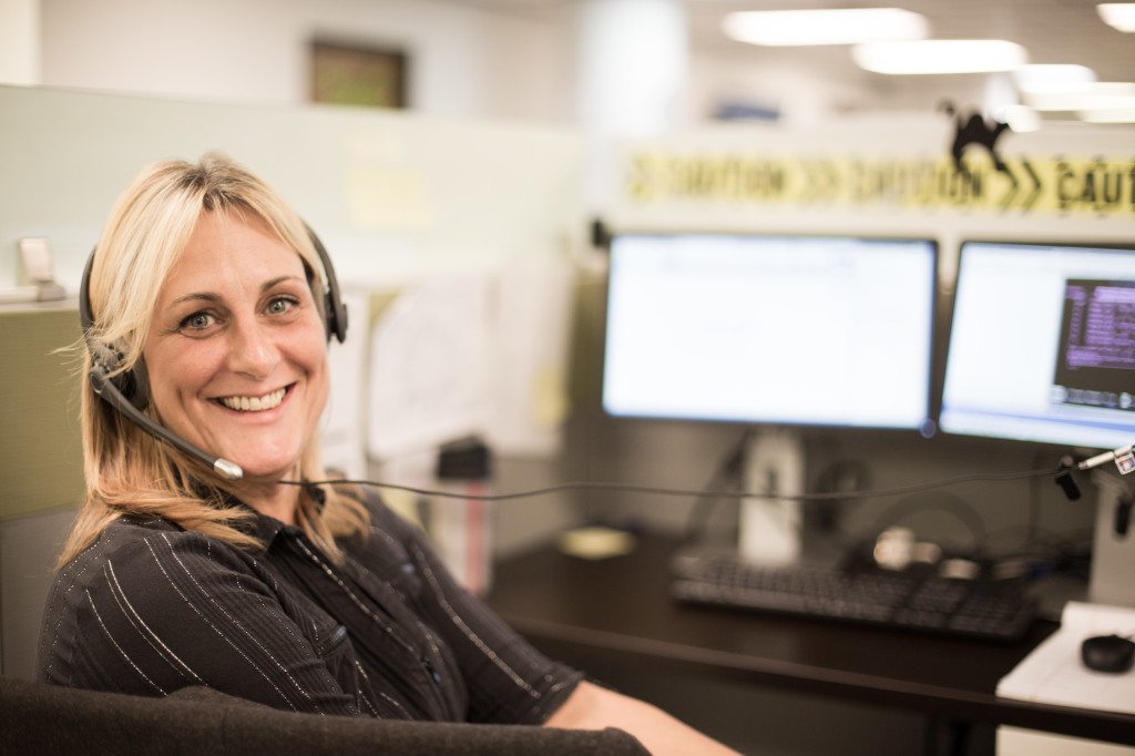 A Customer Service Representative in MTM Health's Charleston, West Virginia call center.