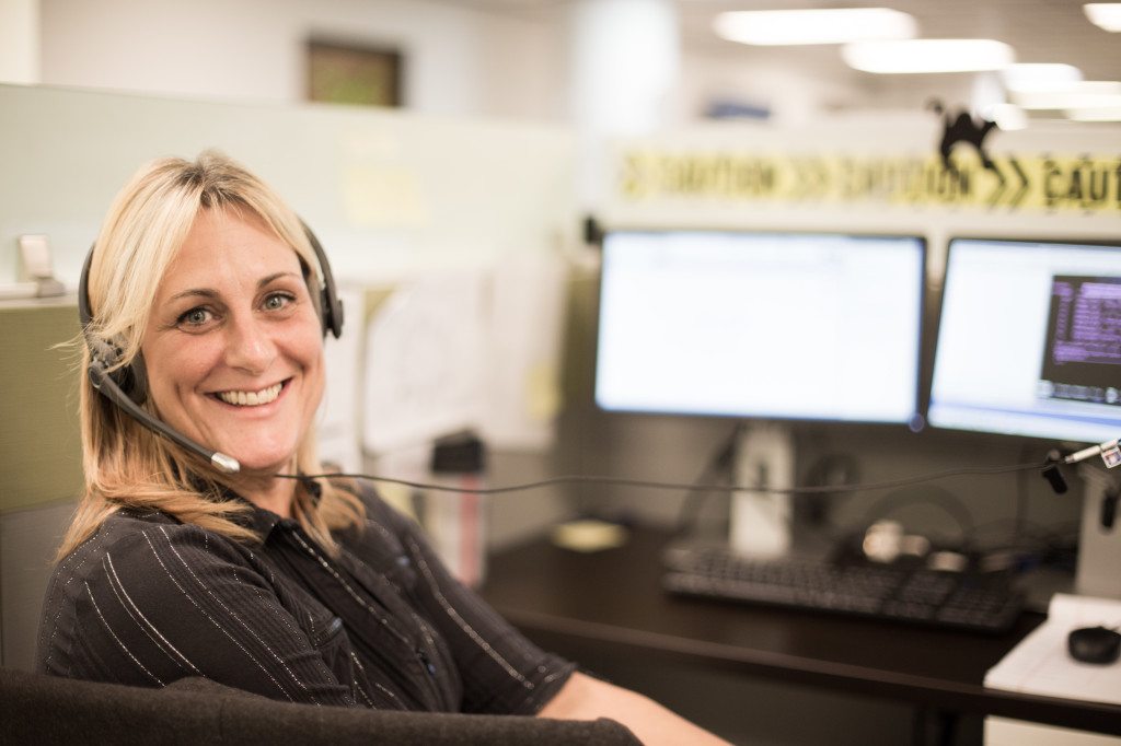 A Customer Service Representative in MTM's Charleston, West Virginia call center.