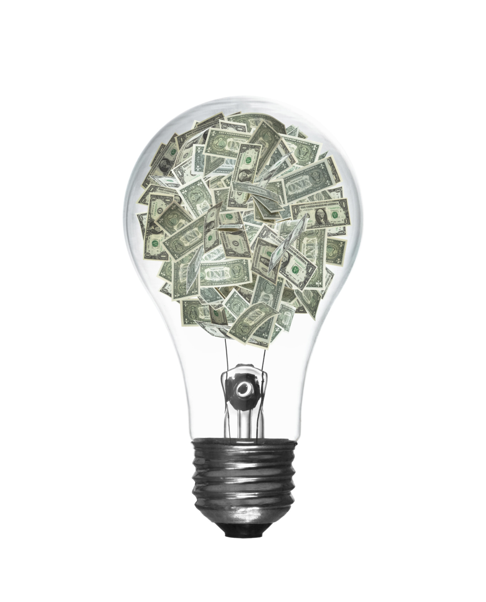 Lightbulb full of money