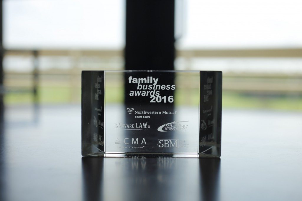 Family Business Awards 2016 award on table