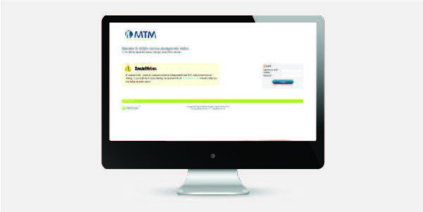 MTM portal on a laptop