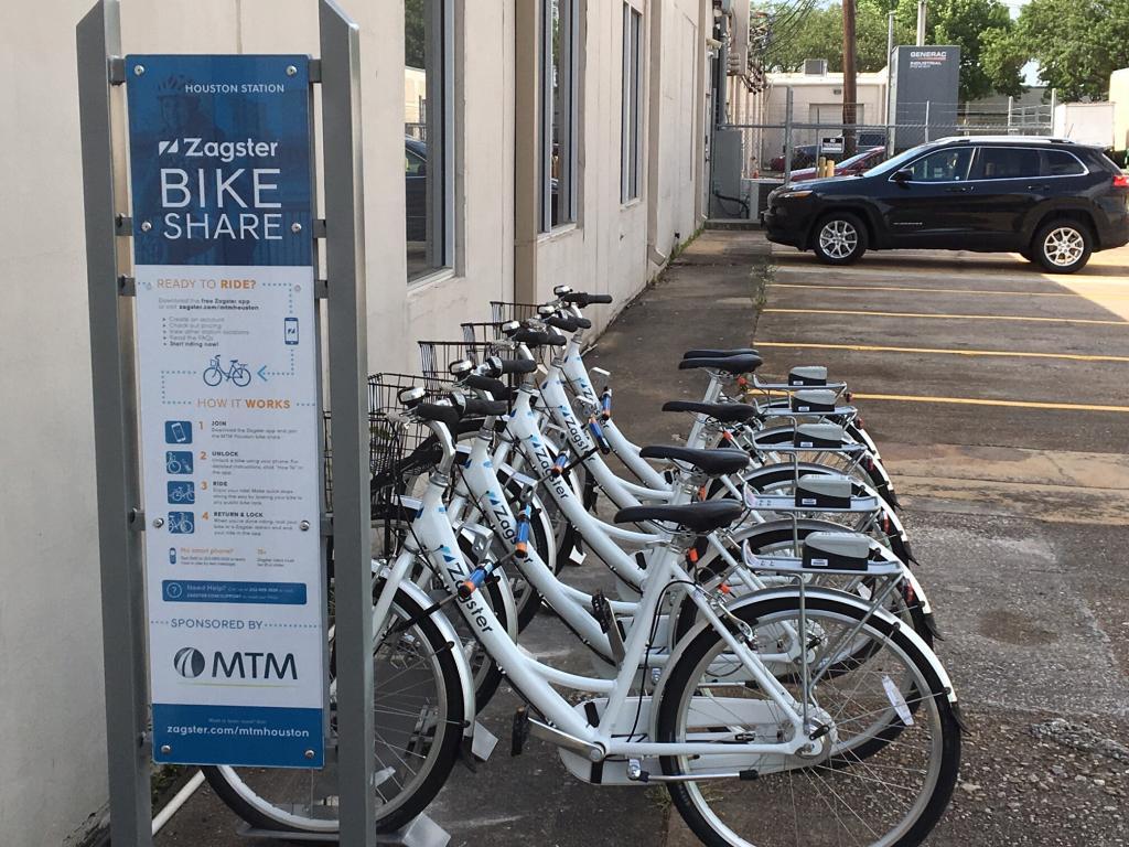 Zagster bike share bike rack