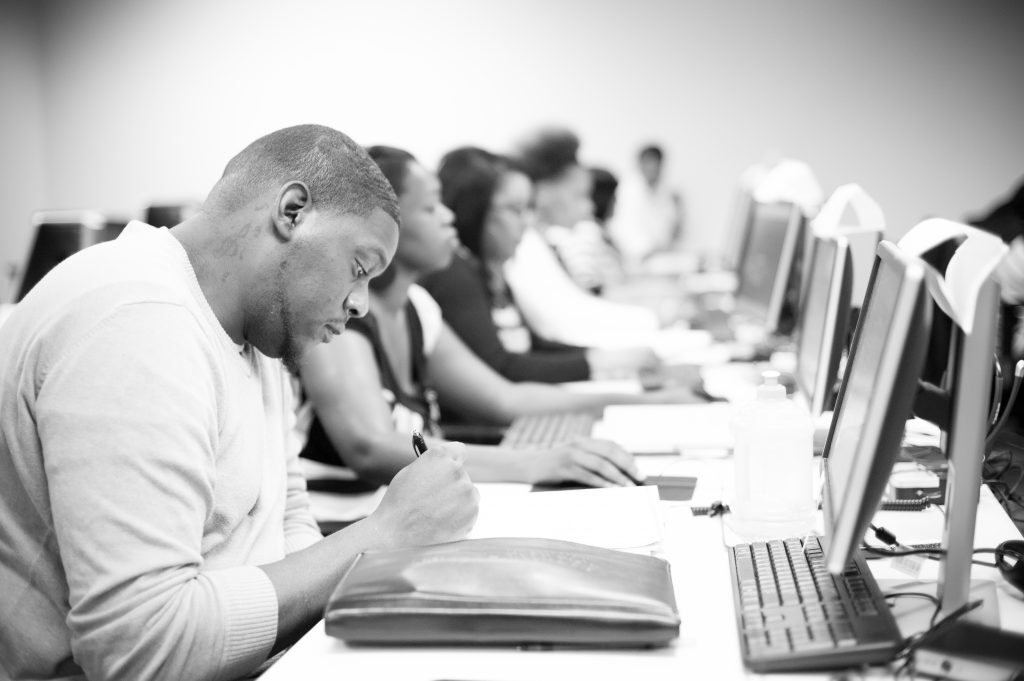 Employees working at their computers