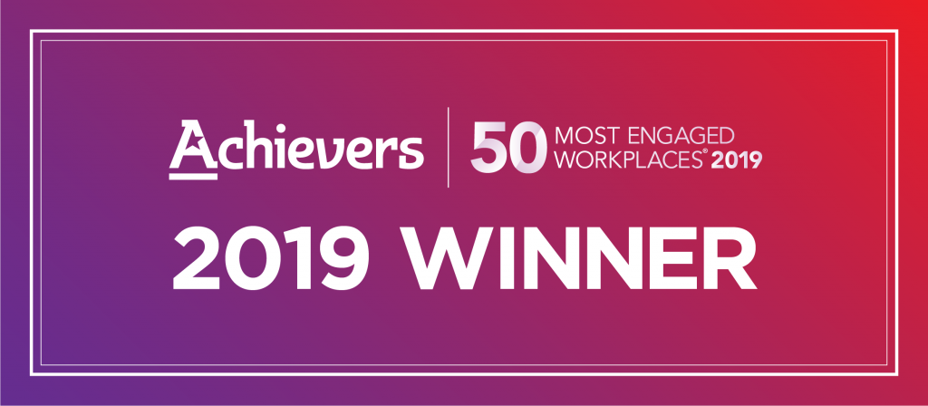 Achievers 50 Most Engaged Workplaces 2019 Winner award