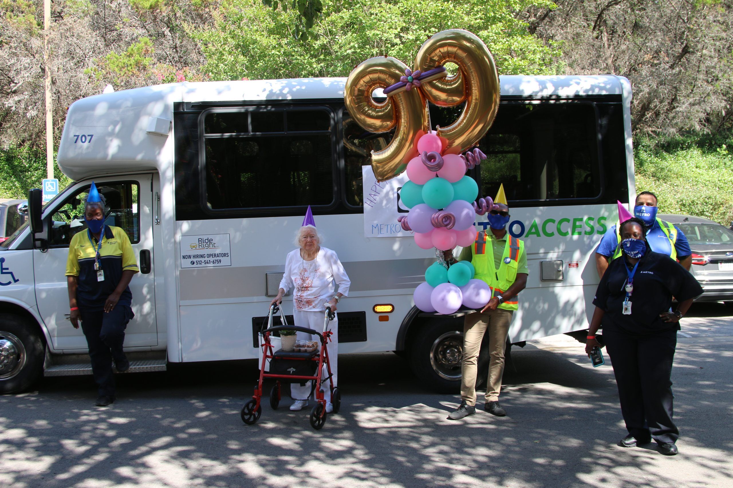 Ms. Jean and the Transit team celebrating her birthday