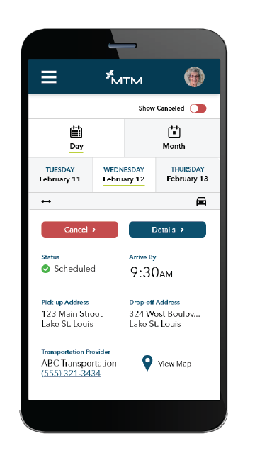 Ride review mobile screen
