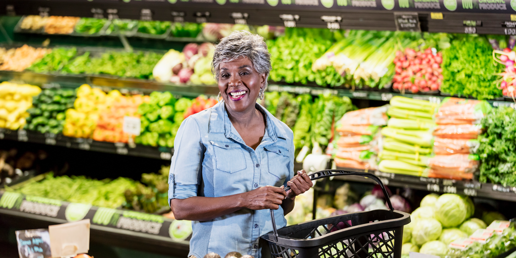 Woman grocery shopping