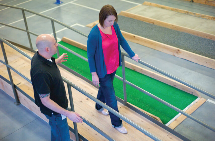 Travel trainer and member going through an assessment