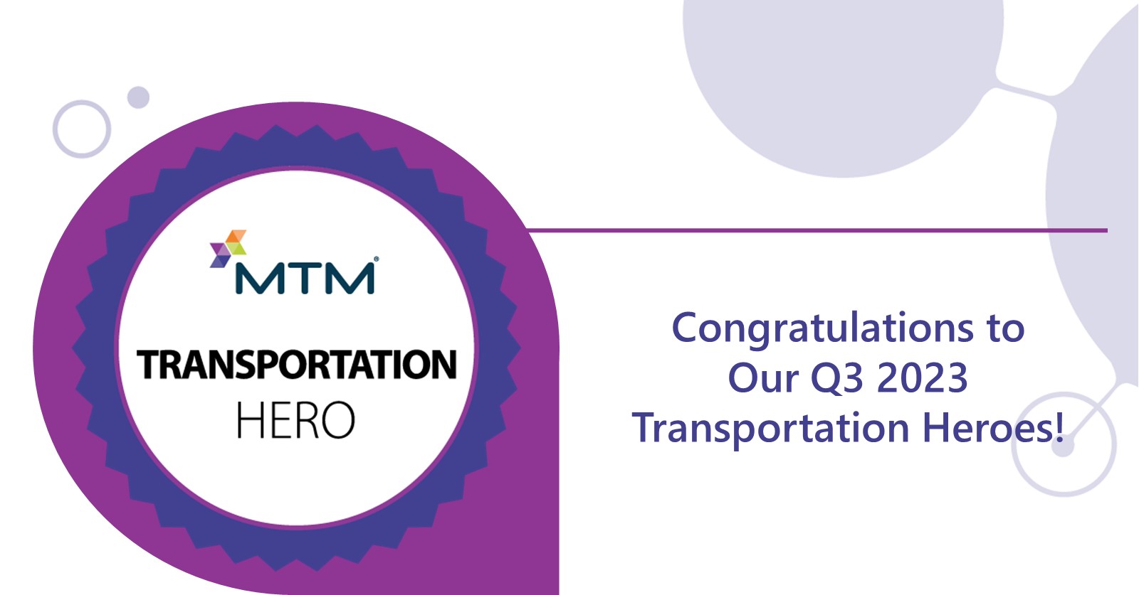 Congrats to our National Transportation Hero Yuma Medical Transportation, as well as the seven Regional Transportation Heroes for Q3 2023!