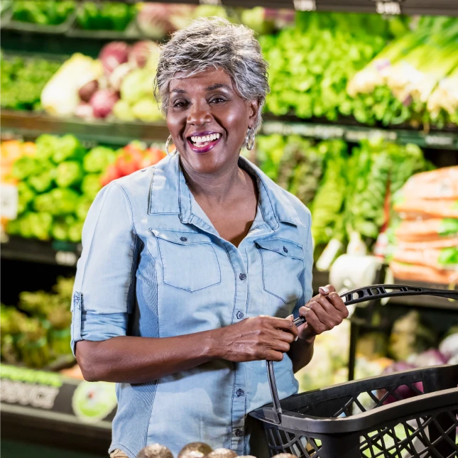 Women grocery shopping