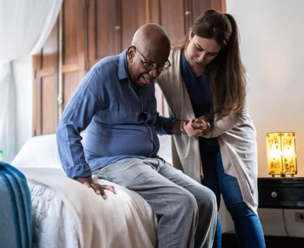 Senior and caretaker