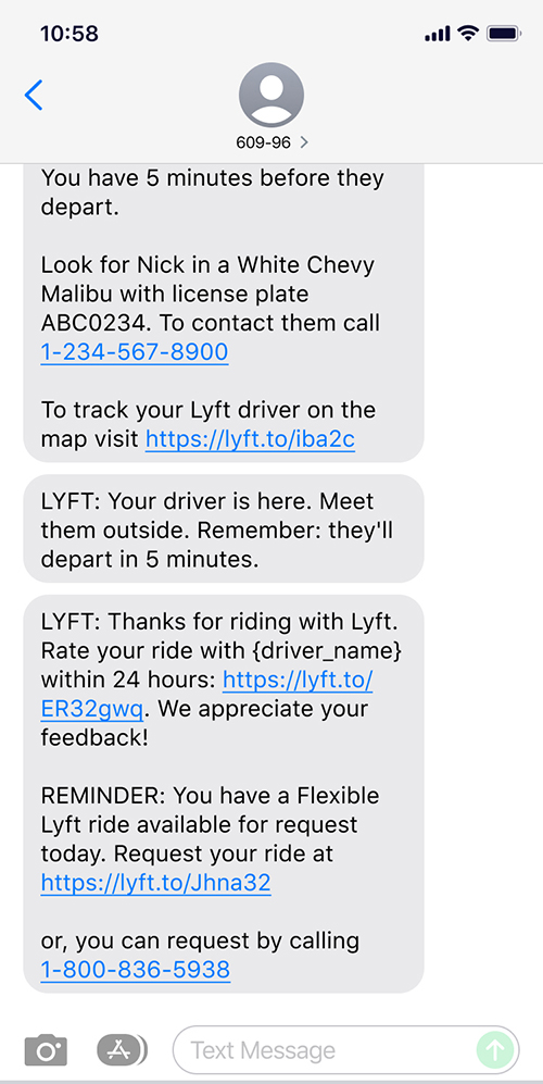 Lyft Flex mobile screen