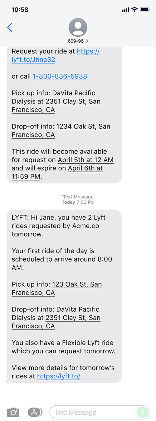 Lyft Flex mobile screen