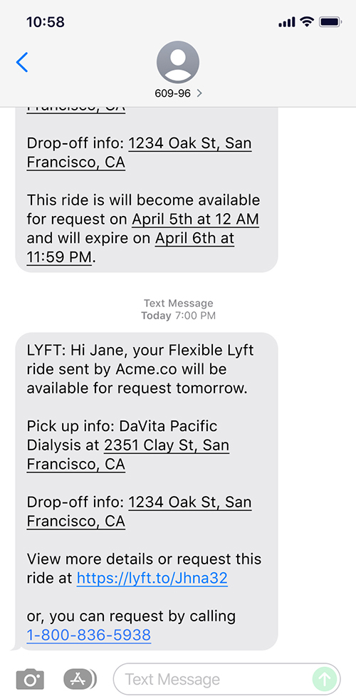 Lyft Flex mobile screen