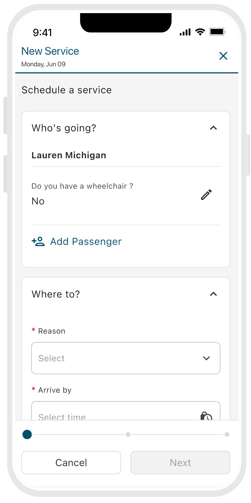 Special requests phone screen